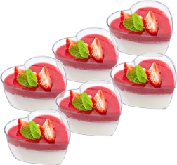 Herzförmige Dessertbecher 120 ml, 6 Stk.