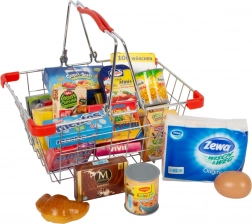 Panier de courses en métal avec fausses denrées small foot