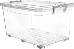 Transparent Multi Storage Box with Wheels, 80 l