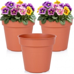 Runder Kunststoff-Blumentopf 17 cm, Set mit 3 Stück