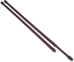 Telescopic café curtain rod 50–90 cm, metal, brown, set of 2