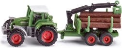 Siku Farmer tractor with logging trailer – die-cast model
