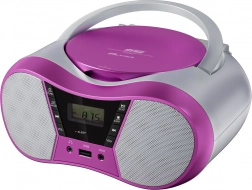 Tragbarer CD-Player mit Bluetooth und USB, rosa