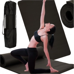 Starke Fitness- und Yogamatte 185 × 83 × 1,5 cm schwarz mit Tasche