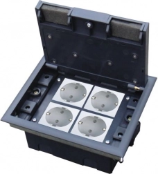 Boîte de sol 4M 45×45 mm à profondeur réglable pour plancher technique