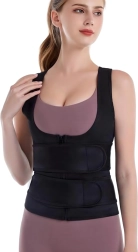 Dames neopreen fitnessvest met sauna-effect – maat L, zwart