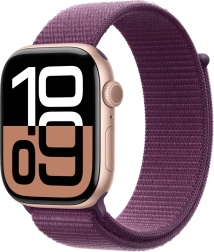 Apple Watch Series 10 GPS 46 mm or rose, bracelet sport prune