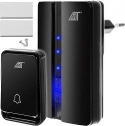 Schwarze kabellose Türklingel Malatec