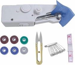 Mini handheld sewing machine with accessories