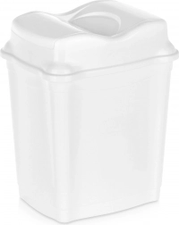 Kunststoff-Mülleimer mit Schwenkdeckel 9 l weiß