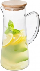 Glaskanne mit Bambusdeckel 1,35 l