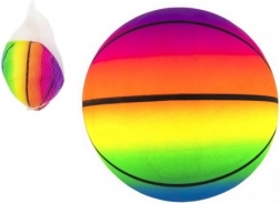 Rubberen basketbal 23 cm in net