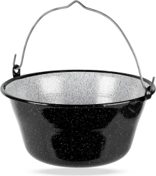 Hanging Hungarian enamelled cauldron 7.5 l