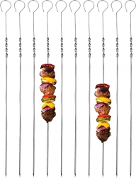 Steel skewers for shashlik 38.5 cm, set of 10