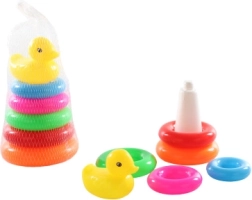 Empileur cône en plastique avec caneton 17 × 10 cm