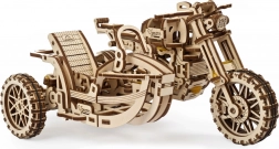 Ugears 3D-Puzzle Motorrad mit Beiwagen – mechanisches Holzmodell