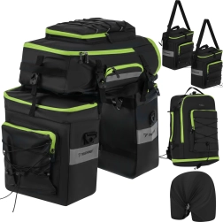 Set wasserdichter Fahrradtaschen 3-in-1 65 l Trizand