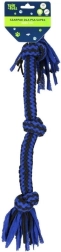 Touwtrekspeeltje met knopen blauw – katoenen trekkoord voor hond 50 cm