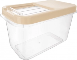 Universeller transparenter Vorratsbehälter mit Schiebedeckel 10 l – beige