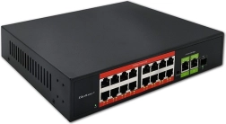 Switch fast ethernet poe 16× rj45 10/100 mb/s + 2× uplink gigabit rj45 et 1× sfp