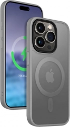 hybride hoes Frost MAG Cover voor iPhone 15 Pro met MagSafe – grijs