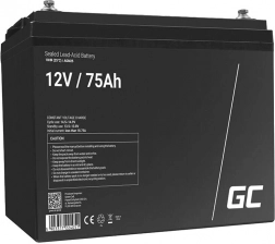 Maintenance-free AGM VRLA Green Cell AGM25 Battery 12V 75Ah (for motorhomes, photovoltaics, solar panels, boats)