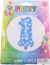 Balloon number 1 blue with stars