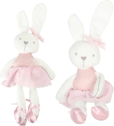 Plush bunny in pink dress 42 cm