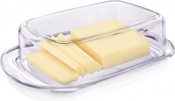 Transparente Butterdose aus Kunststoff mit Deckel 17,5 × 11,5 × 4,5 cm