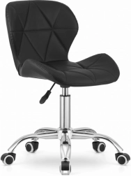 Drehbarer Bürostuhl mit breiter Rückenlehne aus Kunstleder – Schwarz