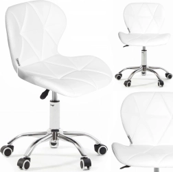 Chaise de bureau pivotante blanche Bauerkraft en cuir écologique pour enfant