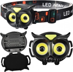 Lampe frontale LED pour enfants en forme de chouette – 4 modes, résistante à l’eau