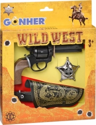 Cowboyset – revolver met holster en sheriffbadge GONHER