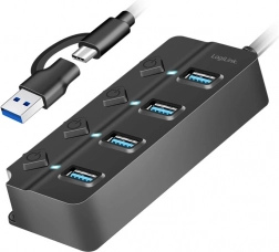 USB Hub with 4 ports, 3.2 Gen 1, black