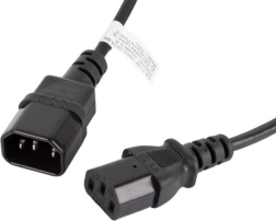 LANBERG Verlängerungs-Netzkabel IEC C13 – C14, 1,8 m, schwarz