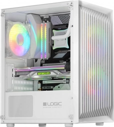 Boîtier PC blanc LOGIC Atos ARGB mini avec USB 3.0