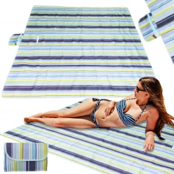Faltbare wasserdichte Strand- und Picknickdecke 200x200 cm blau