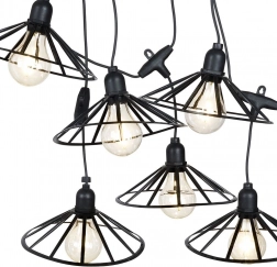 Garten-LED-Girlande 5,5 m mit 6 Lichtern, Timer, IP44