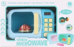 Blue battery-powered kids' microwave