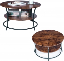 Runder Couchtisch mit zwei Ablagen ModernHome