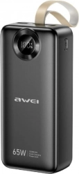 Awei PA-34 Power Bank 30000 mAh 65 W with Fast Charging, Black