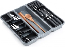 Grauer Besteckschubladeneinsatz 40 × 40 cm