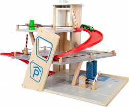 Small Foot Premium Holzparkhaus mit Aufzug und Waschanlage