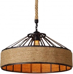 Hangende plafondlamp van jutetouw, diameter 50 cm