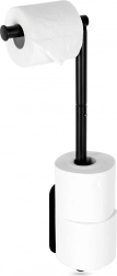 Wandhalterung für Toilettenpapier aus Edelstahl, schwarz, 46,5 cm