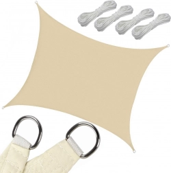 Beschattungssegel rechteckig 4 × 3 m, wasserdicht, beige