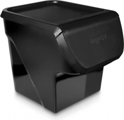 Schwarze Box für Obst und Gemüse mit Deckel 13 l