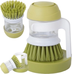 Dish Brush with Dispenser and Drip Stand – Green