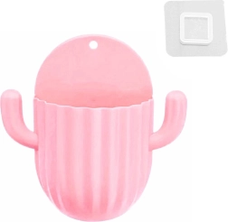 Organisateur mural autocollant pour brosses et pinceaux rose