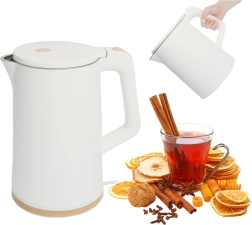 Travel cordless electric kettle 1.7 L 1500 W with swivel base – white